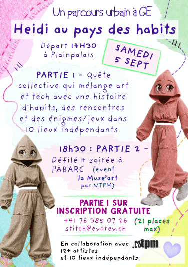 Flyer Heidi au pays des habits — Parcours urbain du 5 septembre 2026